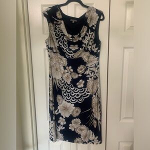 Floral Navy and Cream Dress
